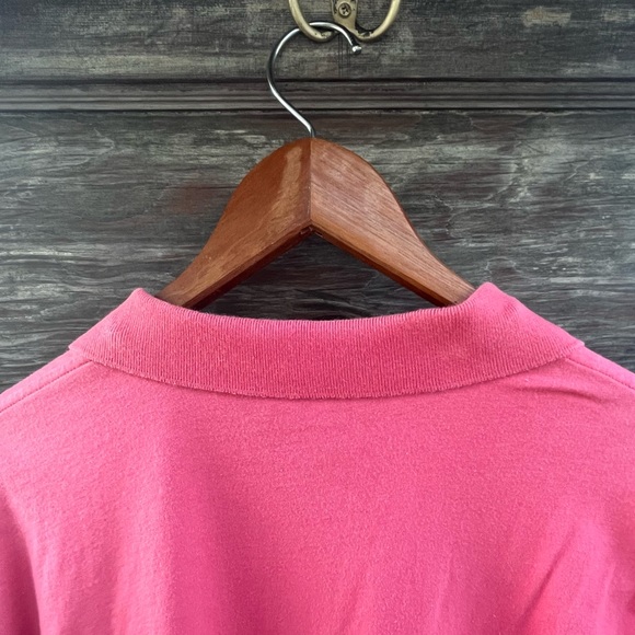 Ralph Lauren Blue Label Short Sleeve Polo Shirt Zipper Neck, Pink |L - Picture 10 of 10
